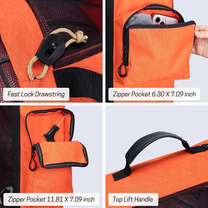 VISEMAN Mesh Equipment Bag for Balls Heavy Duty Sport Equipment Bag with Adjustable Shoulder Straper Design for Gym Training,Soccer,Football,Basketball,Volleyball - Image 3